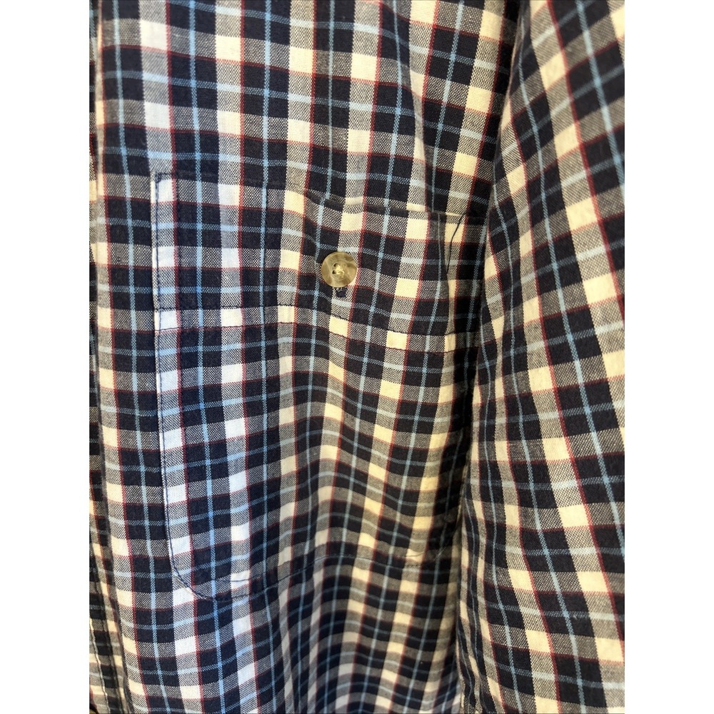 Wrangler Rugged Wear Shirt Men 3XLT Blue Plaid Button Up Short Sleeve Work - Picture 3 of 6